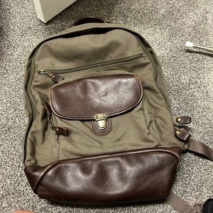 Eddie Bauer Green leather backpack